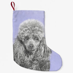 Zwergpudel Spielzeug Silber Grau Blau Hund Kunst Kleiner Weihnachtsstrumpf