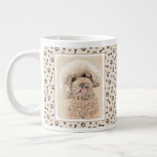 Zwergpudel Toy Apricot Creme Braun Hund Kunst Jumbo-Tasse