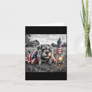Zwergschnauzer Amerikanische USA-Flagge 250 Jahre Karte