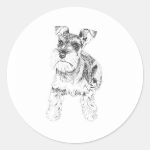 Zwergschnauzer-Aufkleber Runder Aufkleber