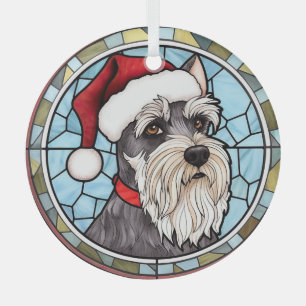 Zwergschnauzer Buntglas Weihnachten Ornament Aus Glas