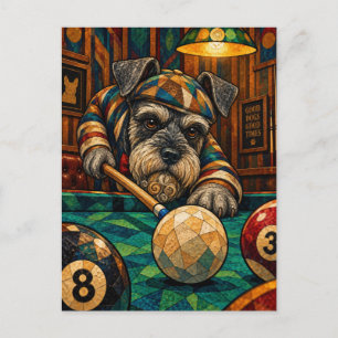 Zwergschnauzer, geometrisches Mosaik Postkarte