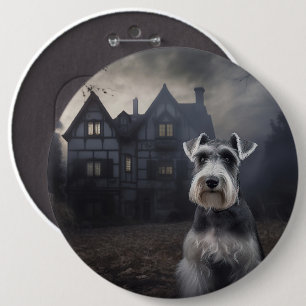 Zwergschnauzer Halloween Gruselig Button