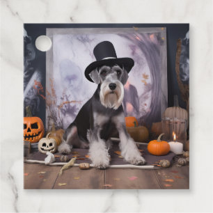 Zwergschnauzer Kürbisse Halloween Gruselig Geschenkanhänger