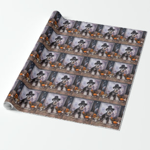 Zwergschnauzer Kürbisse Halloween Gruselig Geschenkpapier