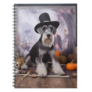 Zwergschnauzer Kürbisse Halloween Gruselig Notizblock