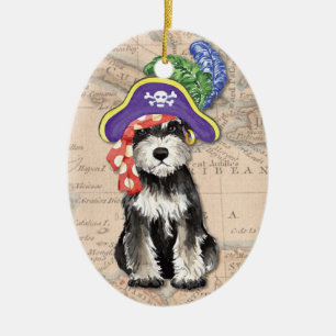 Zwergschnauzer-Pirat Keramik Ornament