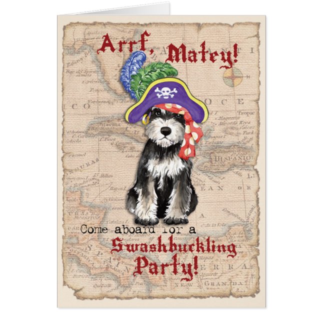 Zwergschnauzer-Piraten-Einladung (Vorne)
