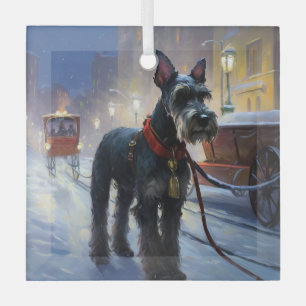 Zwergschnauzer Weihnachtsfestzeit Ornament Aus Glas