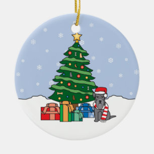 Zwergschnauzer-Weihnachtsverzierung Keramik Ornament