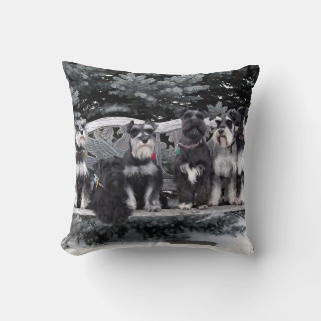 Zwergschnauzer-Wurfs-Kissen Kissen (Vorderseite)