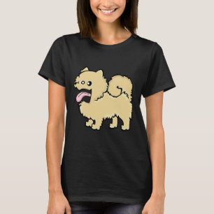 Zwergspitz Creme (Vollkörper) Blau Bg T-Shirt