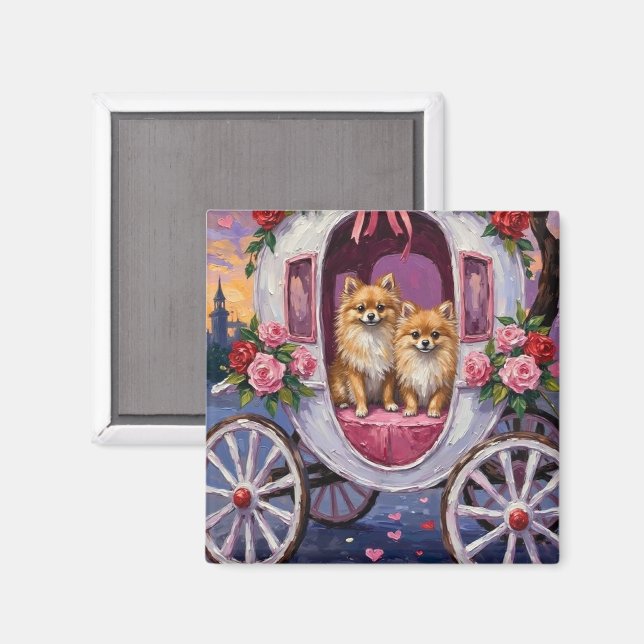 Zwergspitz Hund Valentinstag  Magnet (Vorderseite/Rückseite)