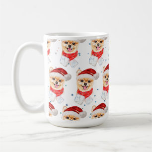 Zwergspitz-Hunderasse Weihnachtssterne Kaffeetasse