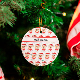 Zwergspitz-Hunderasse Weihnachtssterne Keramik Ornament
