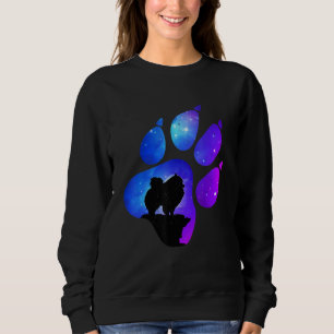 Zwergspitz Pfote Hund Mama Papa Sweatshirt