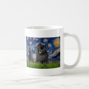 Zwergspitz (schwarz) - Sternennacht Kaffeetasse