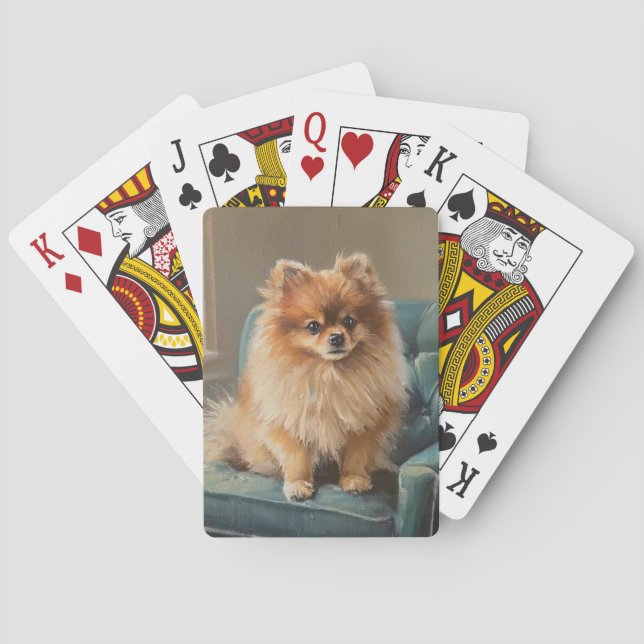 Zwergspitz Spielkarten (Rückseite)