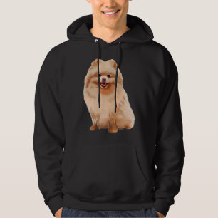 Zwergspitz-Wasserfarben-Kunstmalerei Hoodie