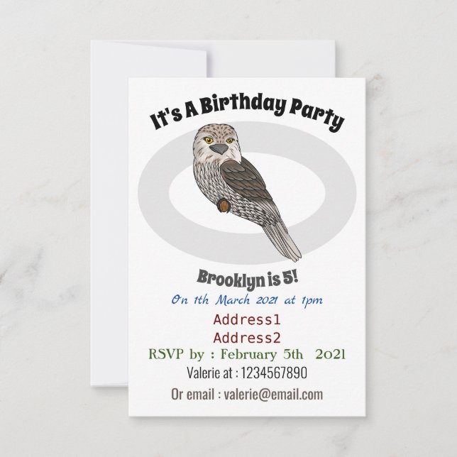 Zwergvogel-Cartoon Einladung (Vorderseite)