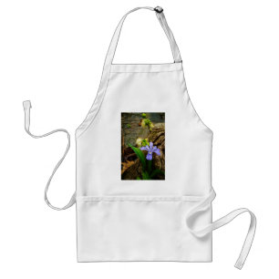 Zwergzwerg Iris lila weiße Blume Schürze