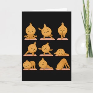 Zwiebel beim Yoga Vegan Kawaii Zen Meditation Karte