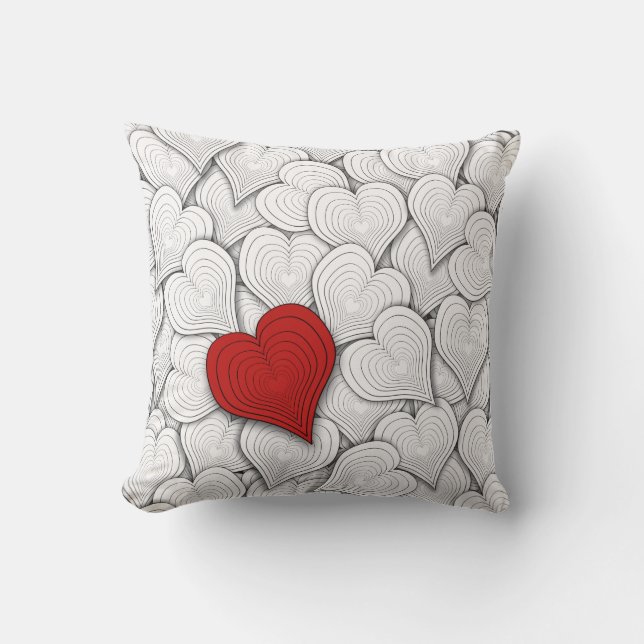 Zwiebel Herz Valentine Illustration Kissen (Vorderseite)