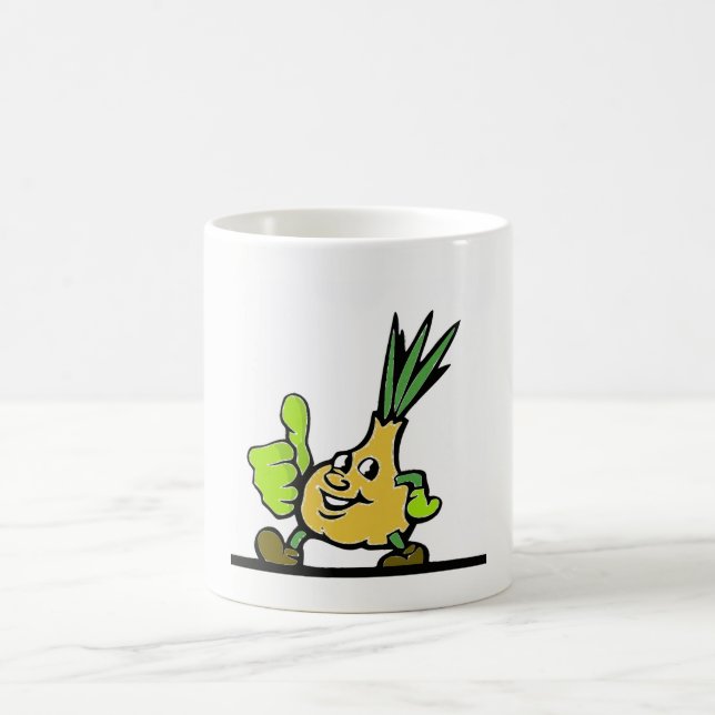 Zwiebel mit Daumen nach oben Kaffeetasse (Mittel)