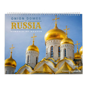 Zwiebeldomen des russischen Kalenders Kalender