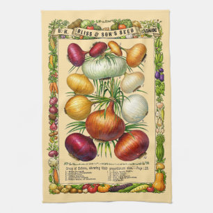 Zwiebeln Retro viktorianische Ära Botanische Kunst Geschirrtuch