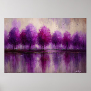 Zwielichtige Spiegelungen - Traum des violetten Wa Poster