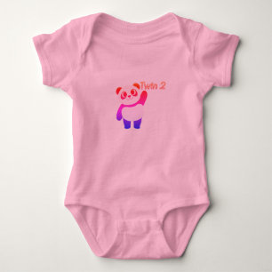 Zwilling 2 Cute Panda Baby Bodysuit   Neugeborenen Strampler