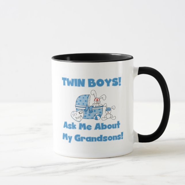 Zwilling-Fragen Sie über meine Enkel-T-Shirts und Tasse (Rechts)