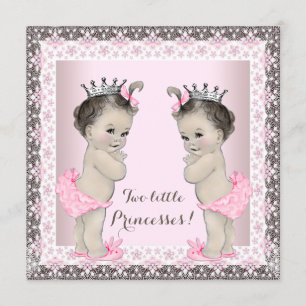 Zwilling Mädchen Baby Shower Einladung
