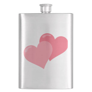 Zwilling rosa Herzen Flachmann