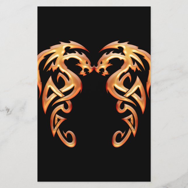 Zwillingdragons Briefpapier (Vorderseite)