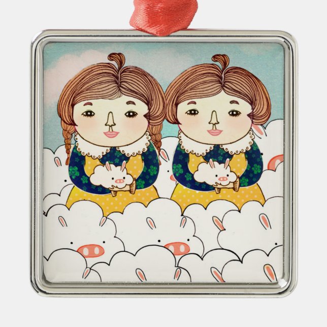 Zwillinge 2013 silbernes ornament (Vorne)