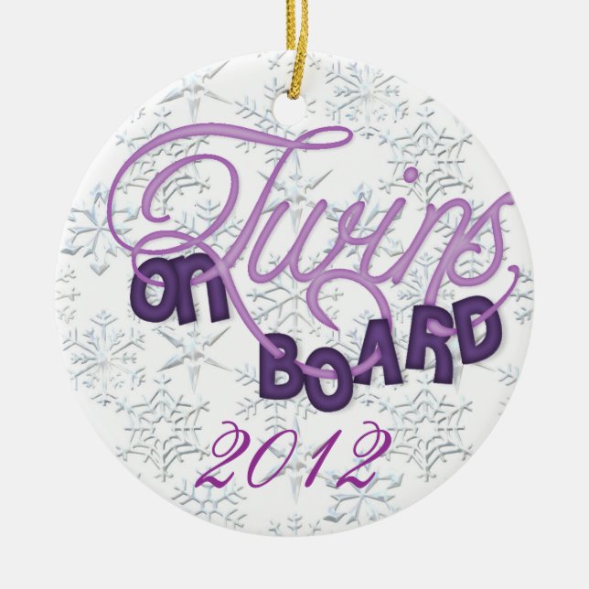 Zwillinge an Bord der Weihnachtsverzierung Keramik Ornament (Vorne)