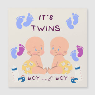 Zwillinge Baby Magnetkarte