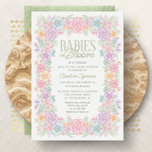 Zwillinge Babys In Blüte Florale Babyparty