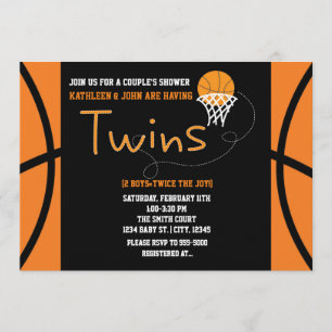 ZWILLINGE BASKETBALL Sport Babyparty-Einladung Einladung
