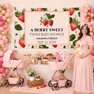 ZWILLINGE Berry Sweet Erdbeere Baby Shower Banner