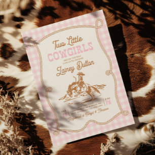 Zwillinge-Cowgirl-Baby-Shower-Einladung Einladung