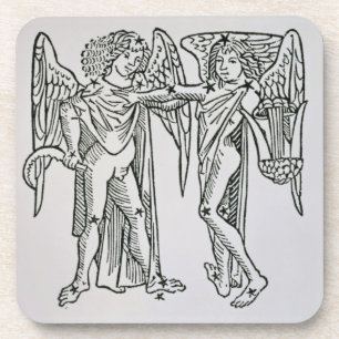 Zwillinge (die Zwillinge) eine Illustration vom Untersetzer
