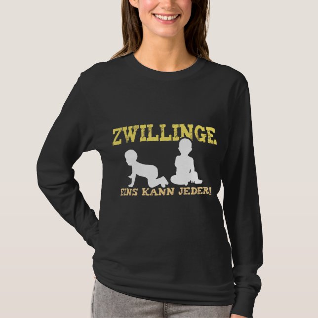 Zwillinge Eins Kann Papa Baby Vatermutter T-Shirt (Vorderseite)
