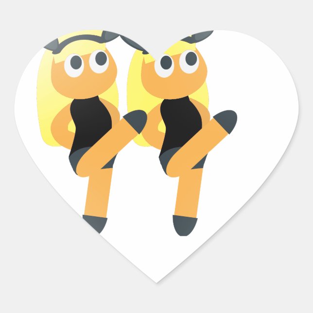 Zwillinge Emoji Herz-Aufkleber (Vorderseite)