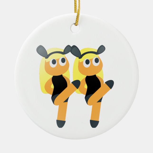 Zwillinge Emoji Keramikornament (Vorne)