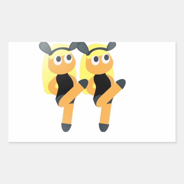 Zwillinge Emoji Rechteckiger Aufkleber (Vorderseite)