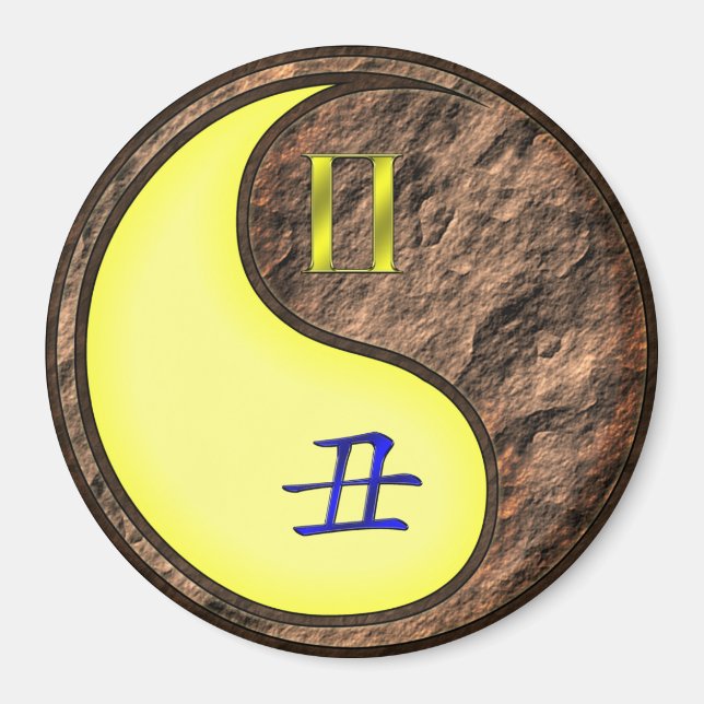 Zwillinge & Erde Ochse Magnet (Vorne)