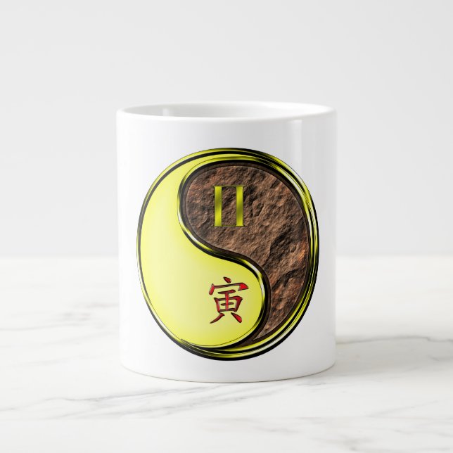 Zwillinge & Erdtiger Jumbo-Tasse (Vorderseite)